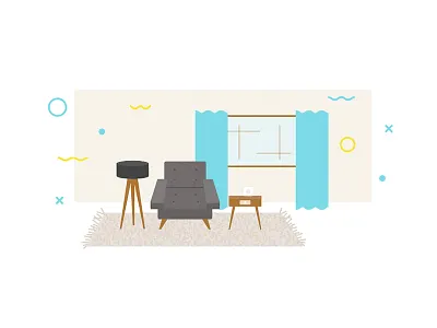 Living Room Scene house illustration living room