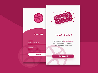 Hello Dribbble debuts dribbble get started hello invitation invite login mobile