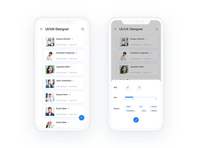 User list and screening uiux