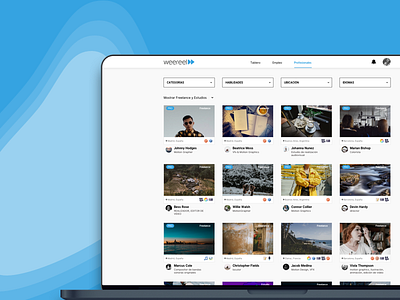Weereel - Video Freelance Page bold cards design dribbble freelance icon interface minimalism professionals ui ux web