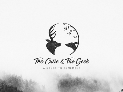 The Cutie & The Geek animal brand branding deer doe graphic design illustration logo negative space photography stag symbol