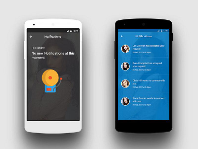 Notifications | Empty and Filling state android application design design empty ios notifications social ui ux