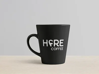 Here coffe coffee here label logo
