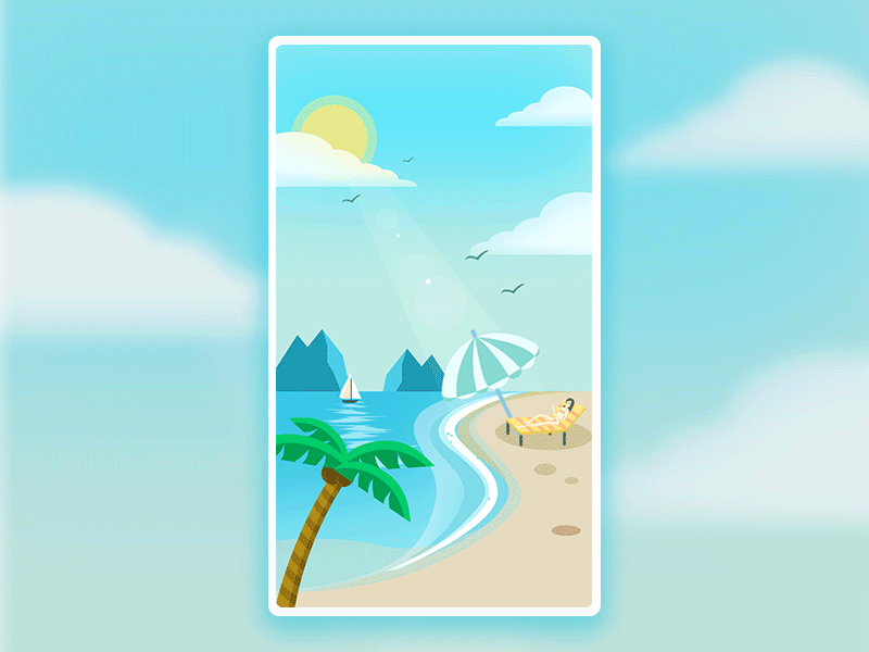 Travel beach illustration sea summer sun travel