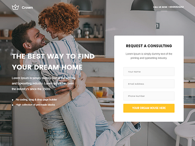 Crown - Real Estate Landing page crown envato themeforest unbounce