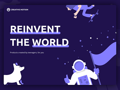 Creative Motion Landing Page agency illustrations landing minimal purple simple ui ux website