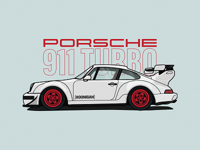 Hooned 911 911 911 turbo car fast hoonigan illustration lowered modified porsche porsche 911 speed vector