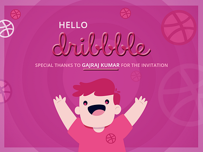 Thank you Gajraj Kumar dribbble firstshot happy illustration invite thank thanks you