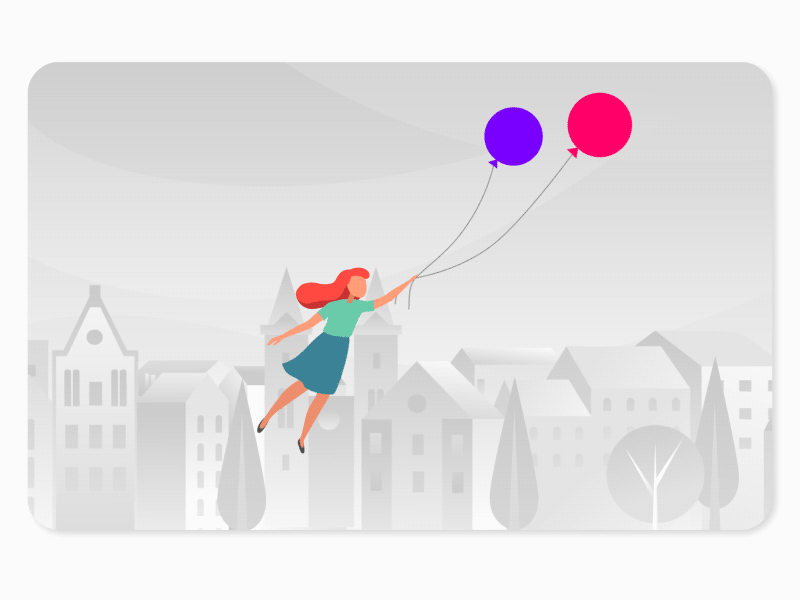 Flying for a dream 2d animation city flying gif girl motion town