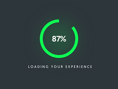 Loading your experience 086 dailyui green loading progress bar waiting