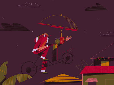 Bim Santa barbados caribbean character illustration santa texture