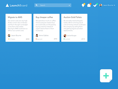 Launchboard Dashboard b2b cards dashboard enterprise flat gradient interface ui user experience ux webapp