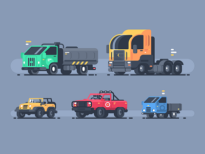 Cars car flat illustration jeep kit8 logistics suv transport truck vector