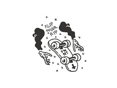 Flip never r.i.p. doodle ghost illustration skate