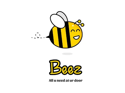 Beez Delivery Service bee cute delivery fast grocery logo yellow