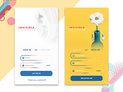 Login Signup Concept android application design ios iphone login register signup social ui ux