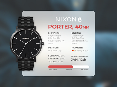 Got Time? dailyui day017 email emailreceipt nixon order shipping time watch