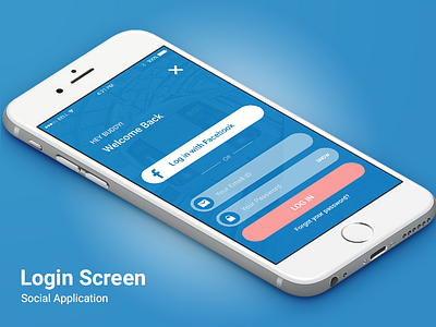 Login Screen | Social Login | Signup android application design ios iphone login register signup social ui ux