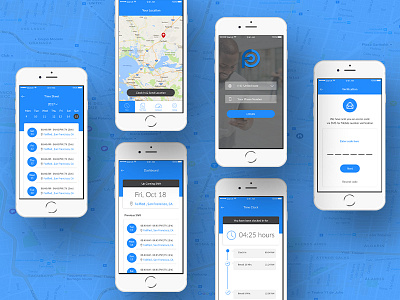 Focus App blue ios screen iso location map mobile app ui ux