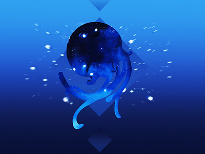 Starry jellyfish blue jellyfish ocean star