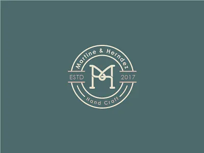 "MH" Monogram Logo Design. handcraft logo mhlogo monogram roundlogo