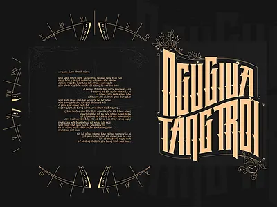 On Cloud Nine album art nouveau black classic gold illustration typography victorian vintage