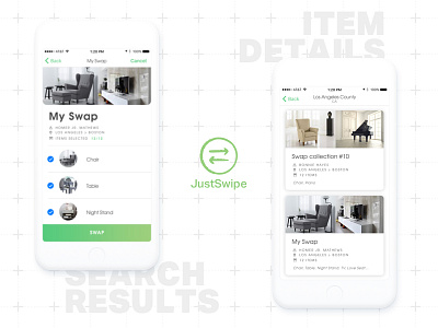 Just Swipe card exchange green light minimal mobile mobile app mobile ui native ios ui ux white