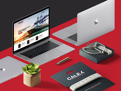 Calex Group Website Mockup desktop mockup icon design landing page laptop mockup marine website red website ui design web design website design website icons website mockup website ui