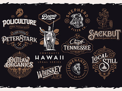 2017 branding collection emblem illustration lettering logo vintage