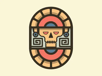 Mayan Logo clean color illustrator line logo mayan modern shades skull work