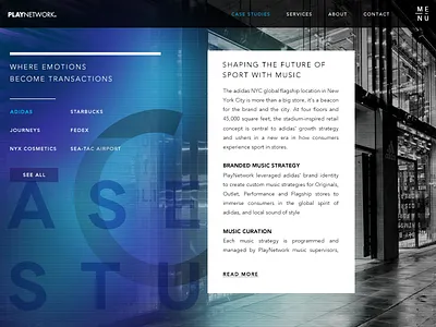 Playnetwork - Case Studies adobe desktop entertainment parallax user experience user interface visual design