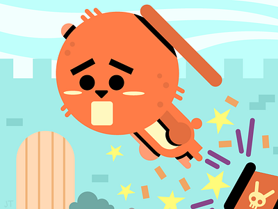 Flying Bunny Rabbit bunny cannon castle design graphic design illustration rabbit