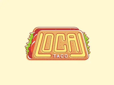 Taco Shop Logo 02 food food truck illustration local logo taco
