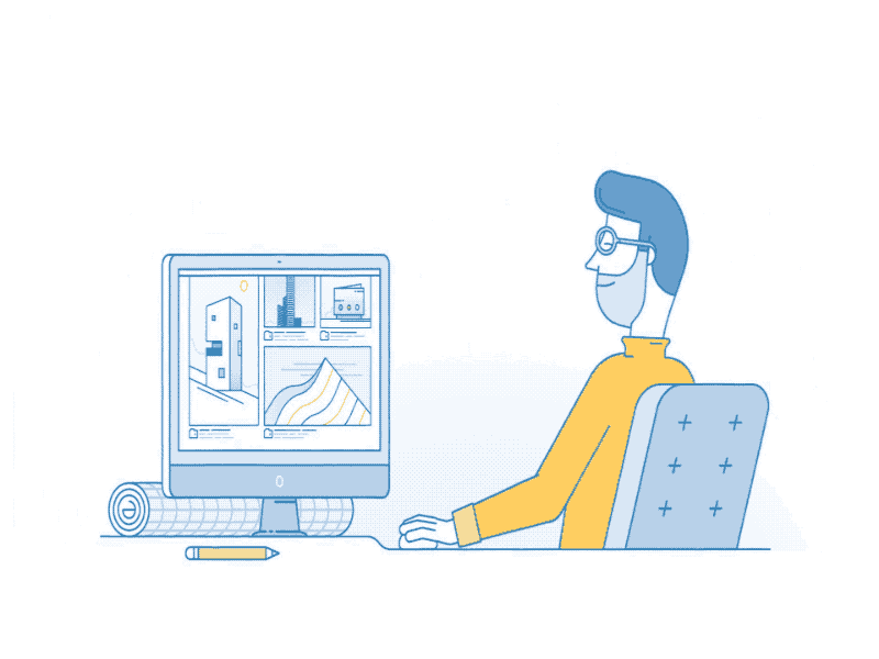 ArchDaily Architect animation character design characters explainer explainer video fun illustration motion graphics outline simple illustration