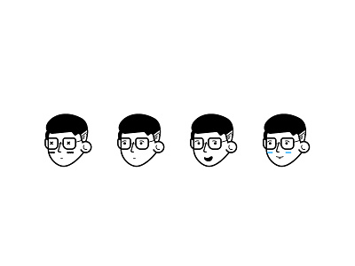 Avatar Exploration VIII avatar expression face glass hair illustration illustrator mood