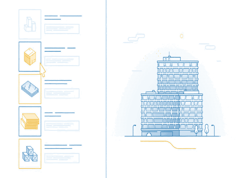 Building blocks animation explainer explainer video gif motion graphics yellow