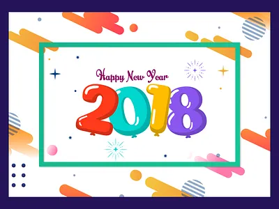 Happy New Year 2018 2018 celebration illustration new year