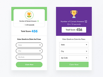 Results Screen android answers app design ios results reward ronak