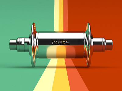 Raketa Hub 3d bike c4d fixed gear fixie gradient hub part product redshift render visualization
