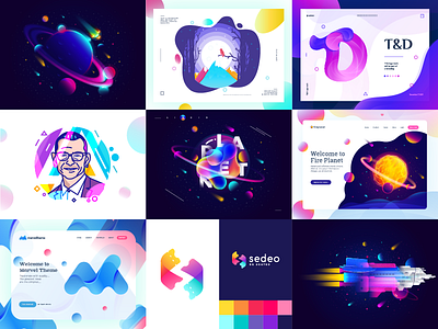 Fave shots of 2017 2017 best 9 shot best shot favorite illustration logo planet