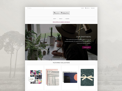 Ecommerce Design - Palm & Perkins ecommerce homepage responsive shopify webdesign