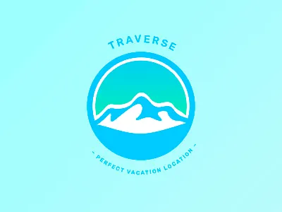 Daily logo challenge 8/50 - Ski mountain logo brand branding clean daily logo challenge mountain gradient ski traverse vacation vector