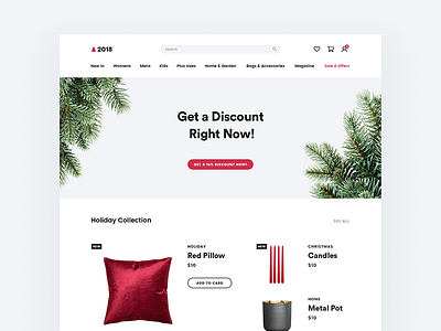 Christmas Shop app christmas clean e commerce holiday minimal newyear shop ui ux web website