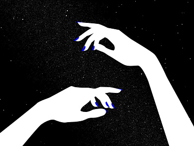 Under the Stars hands illustration illustrator milky way minimalism stars