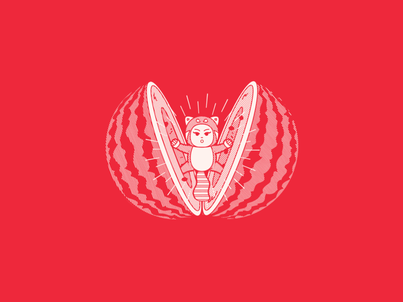 Melon Panda animated animation creative illustration mascot melon panda watermelon