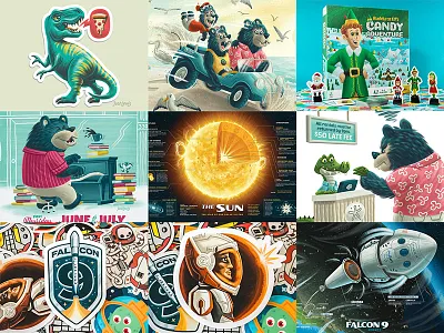 Best 9 bear elf galaxy illustration patch rocket santa space stars sticker