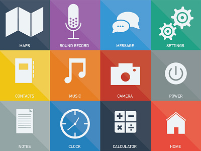 Flat UI Icons, Set 1 flat design icons illustration illustrator