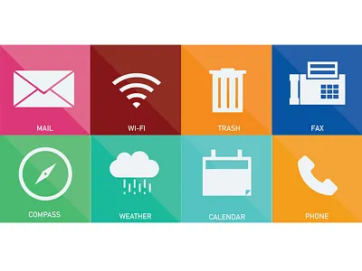 Flat UI Icons, Set 2 flat design icons illustration illustrator