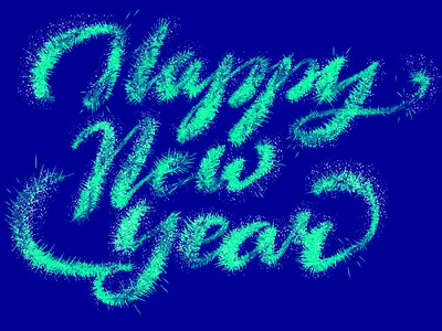 Happy (or nappy?) New year calligraphy fir tree lettering new year