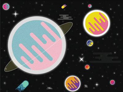 Deep space design flat design illustrator space